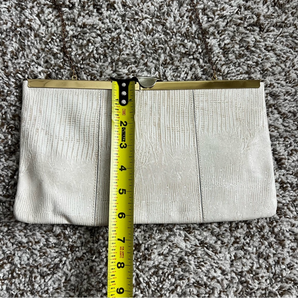 Vintage Etra White Lizard-Embossed Leather Purse - Picture 9 of 11